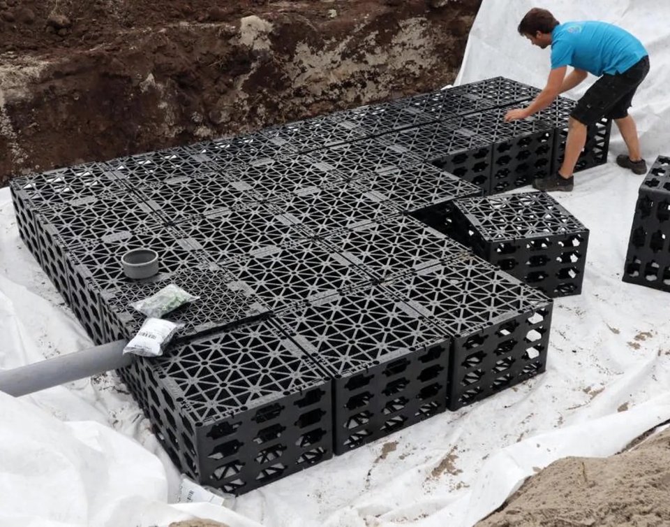 Infiltratiesysteem zelfbouw 90.000 liter