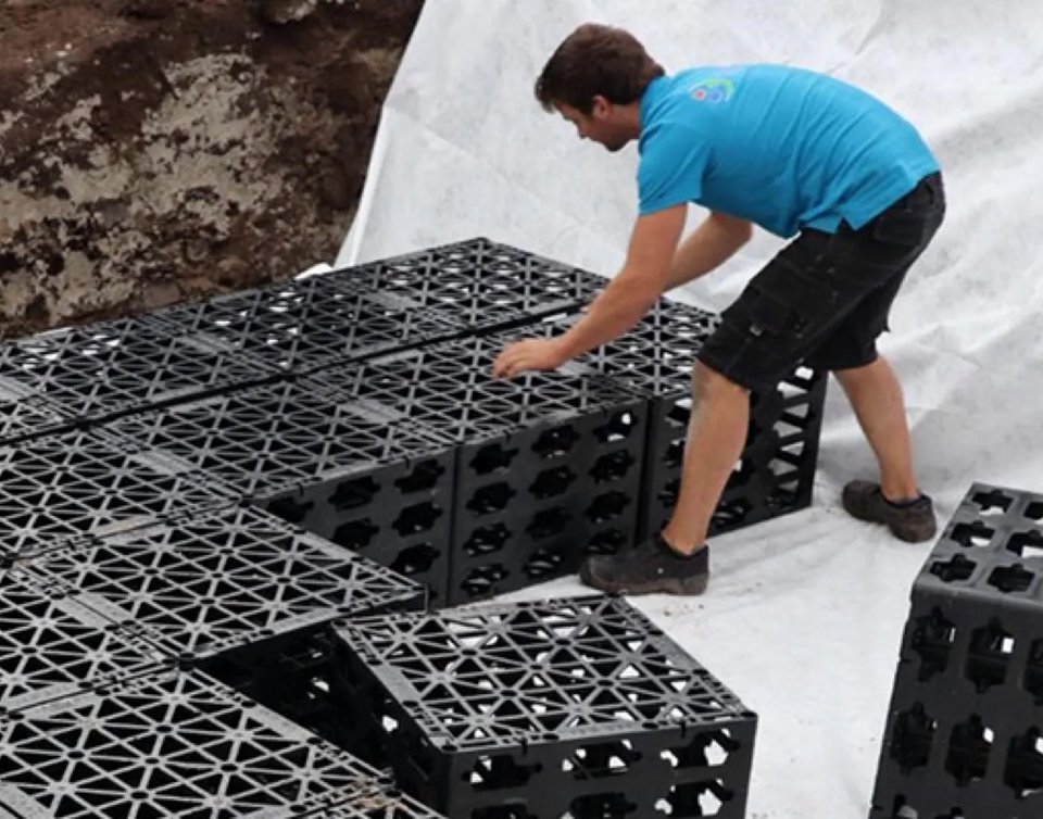Infiltratiesysteem zelfbouw 15.000 liter