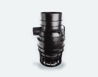 Tegra PP onderbak zwart 315×125 + Ontluchting